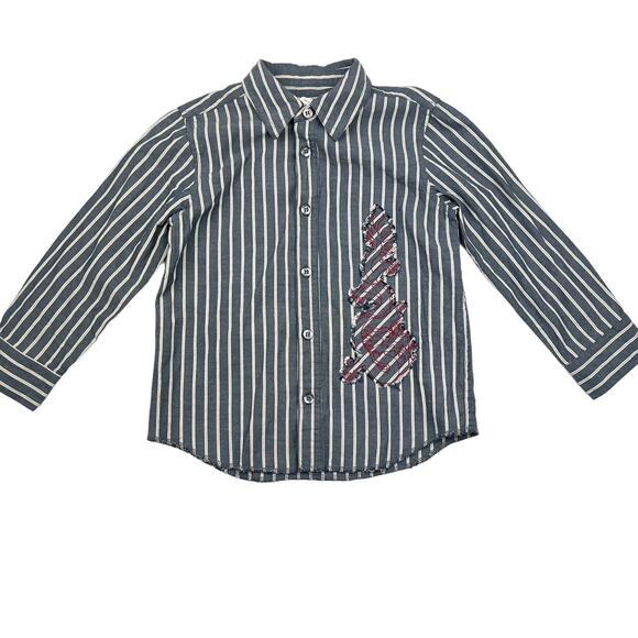 Tea Collection Dragon Striped Button Down Shirt - Picture 1 of 6